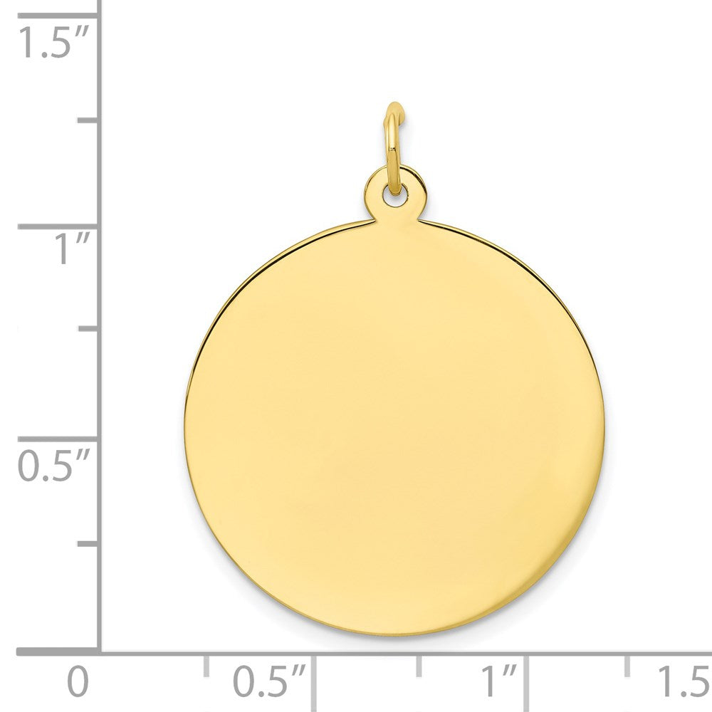 10K Plain .013 Gauge 25x Circular Engravable Disc Charm
