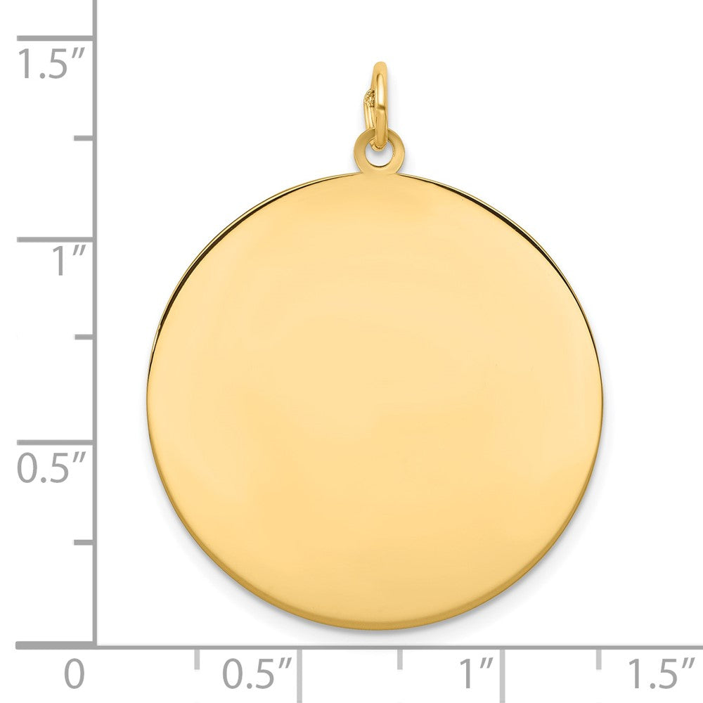 10K Plain .013 Gauge 28.5x Circular Engravable Disc Charm