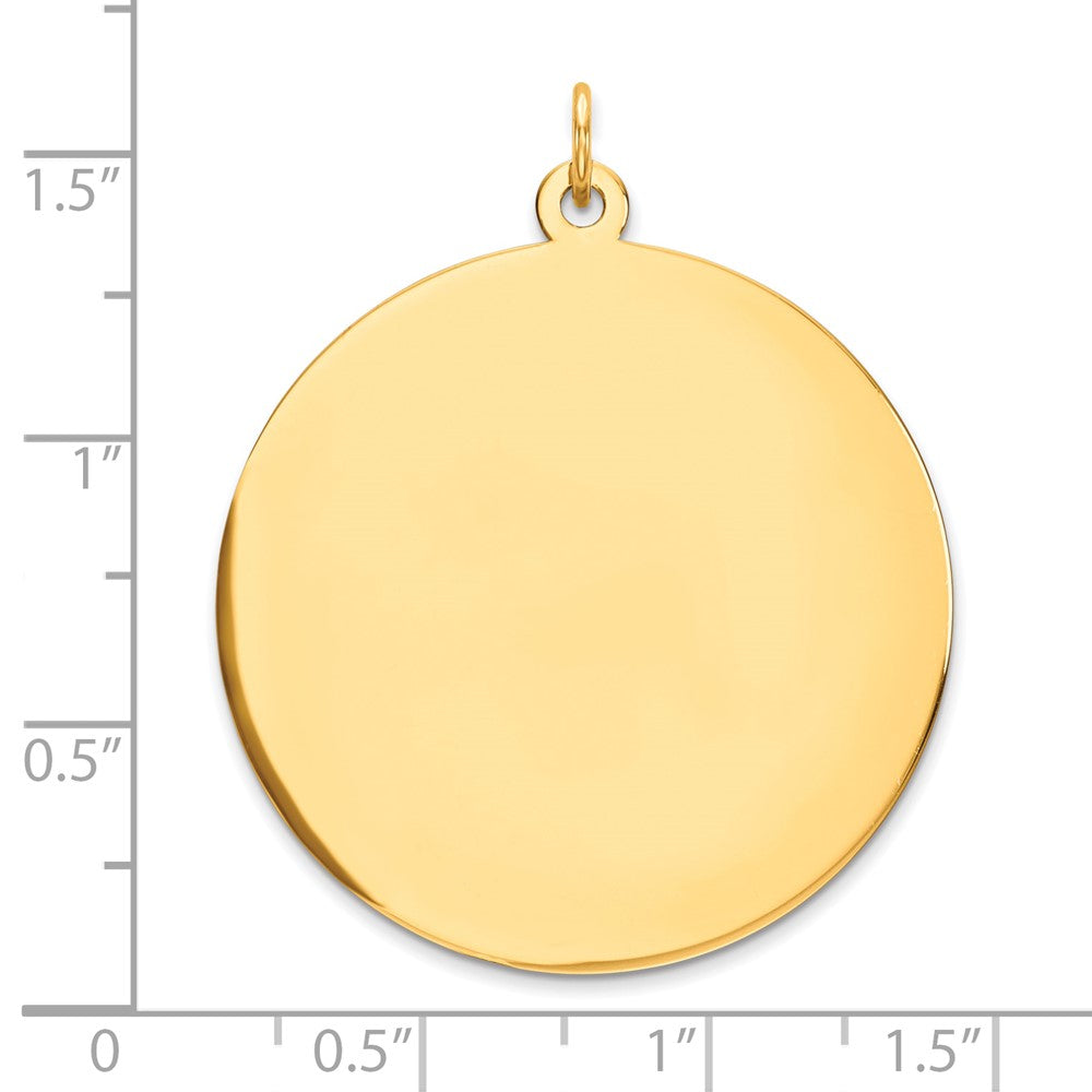 10K Plain .018 Gauge 31.75x Circular Engravable Disc Charm