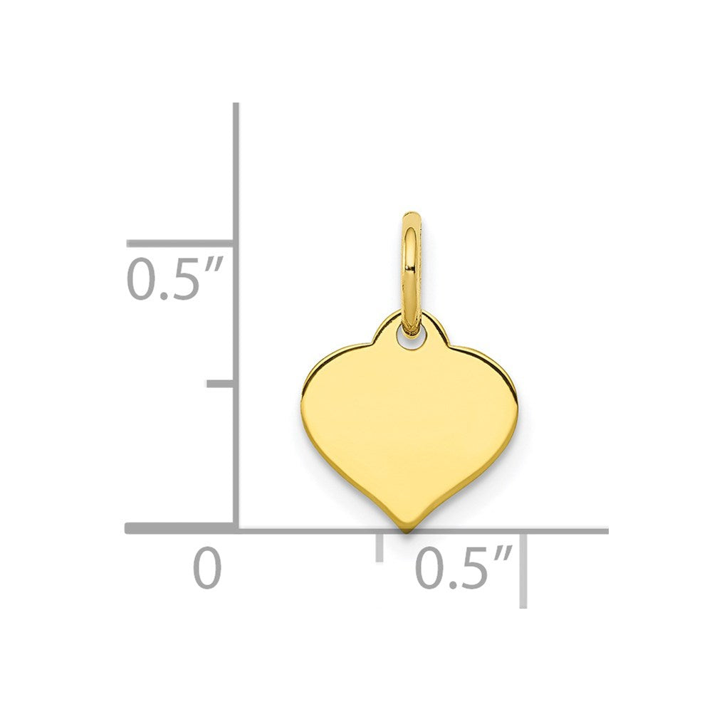10k Plain .013 Gauge 9.6x Heart Disc Charm