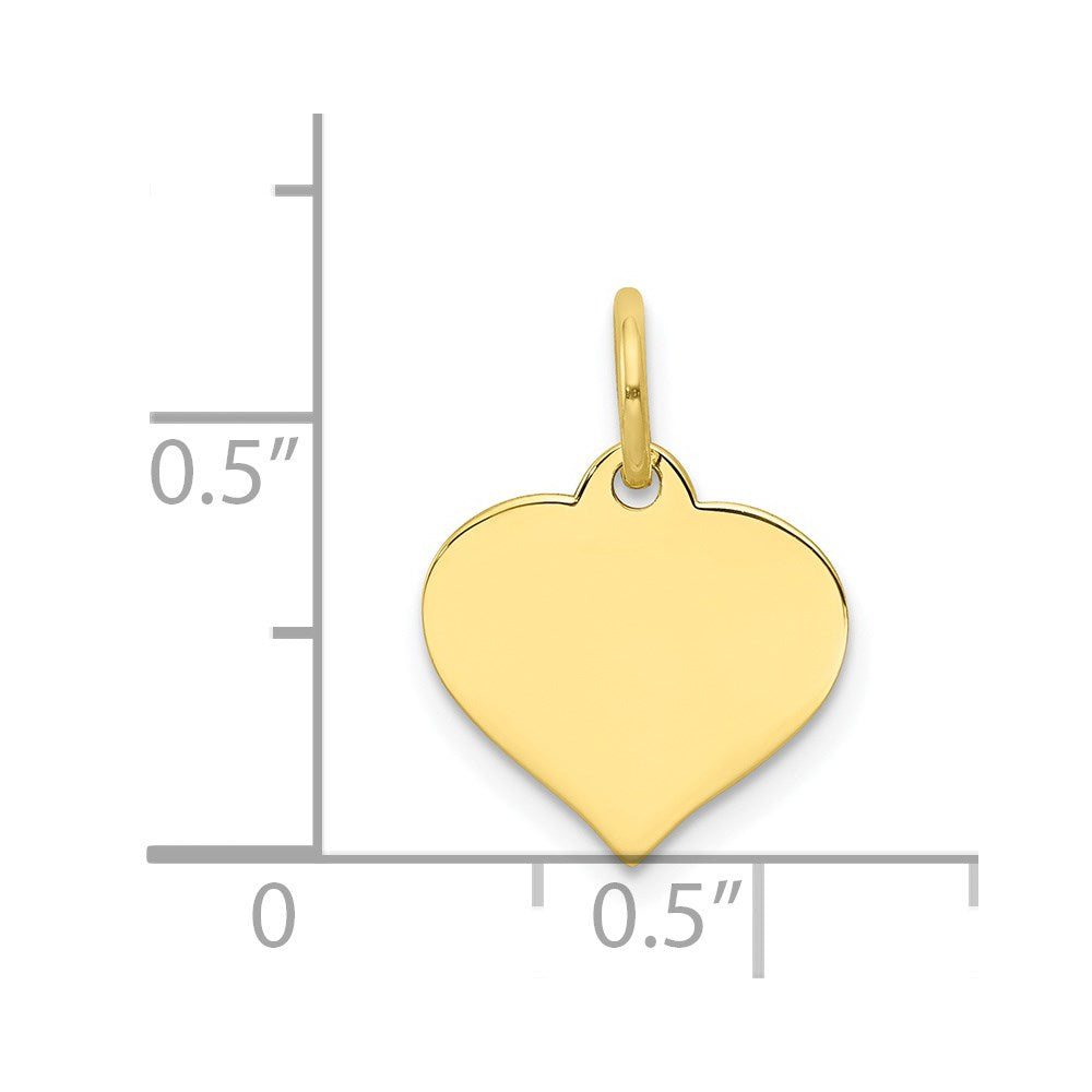 10k Plain .013 Gauge 12x Heart Disc Charm