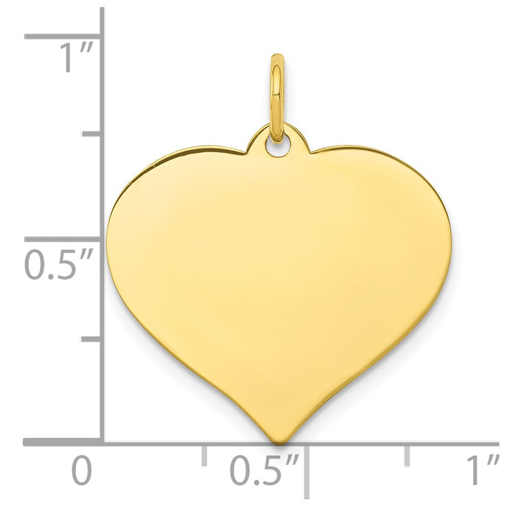 10k Plain .013 Gauge 21.7x Heart Disc Charm