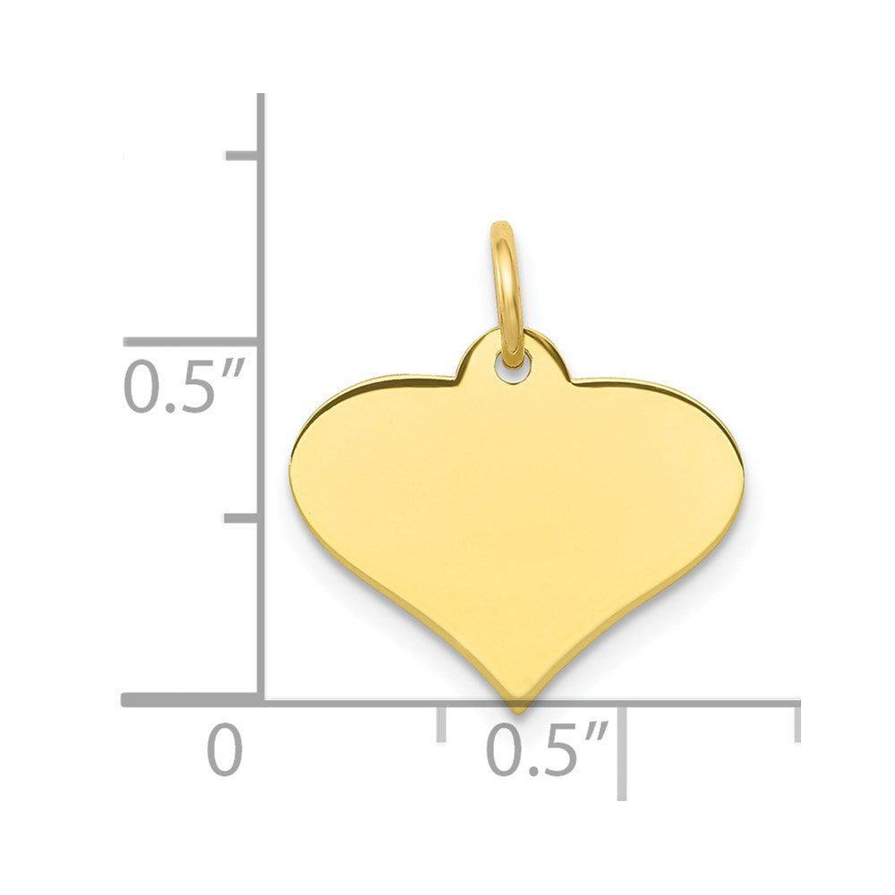 10k Plain .013 Gauge 18.5x Engraveable Heart Disc Charm