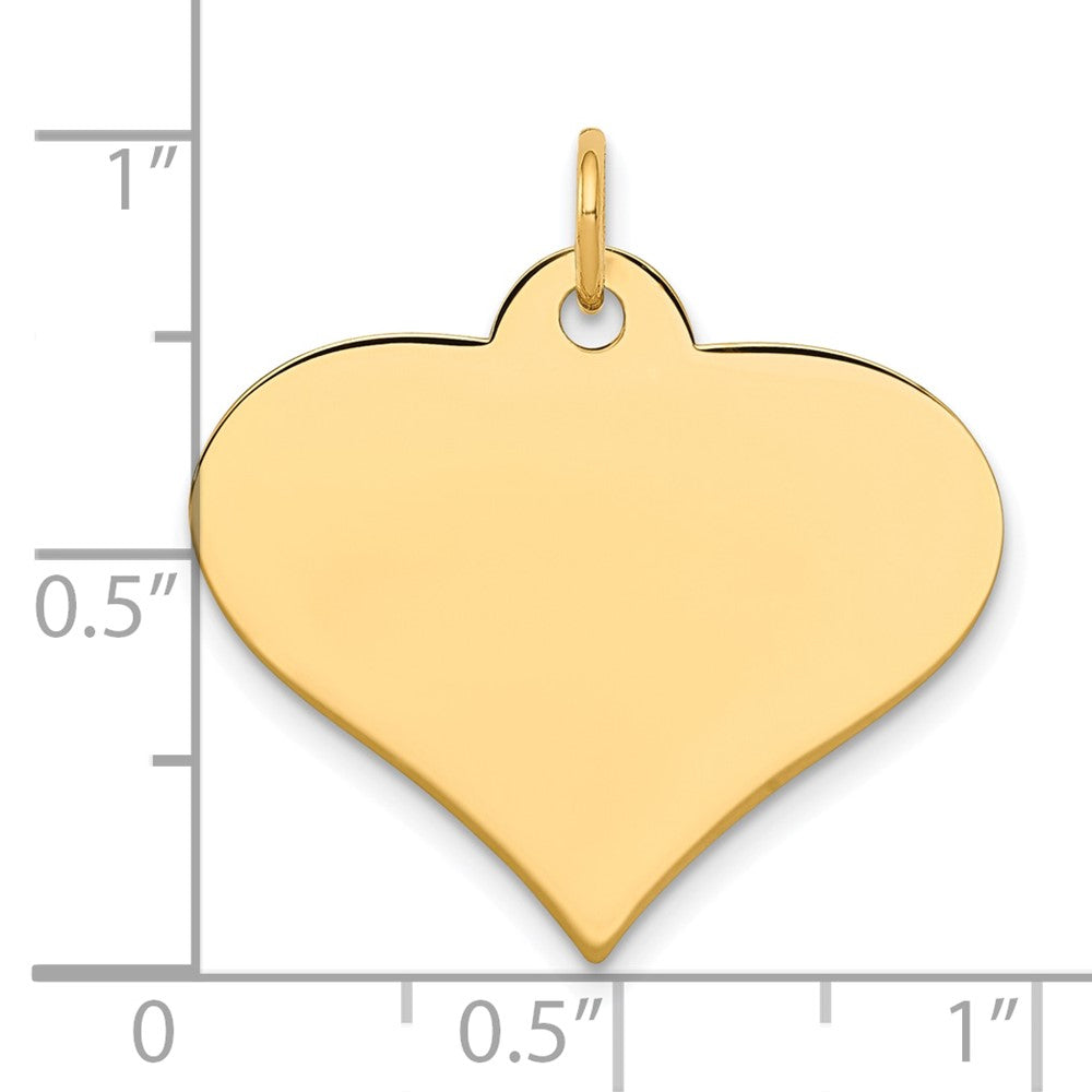 10k Plain .018 Gauge 24.8x Engraveable Heart Disc Charm
