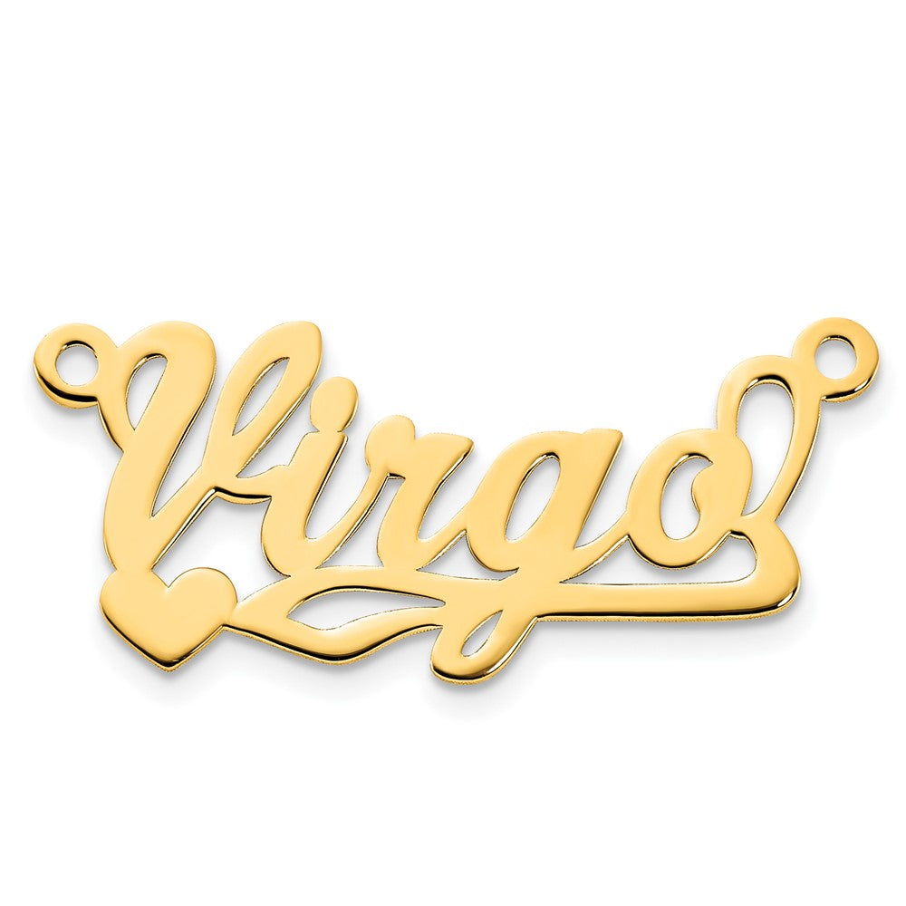 10k Yellow Gold Polished Heart Name Plate