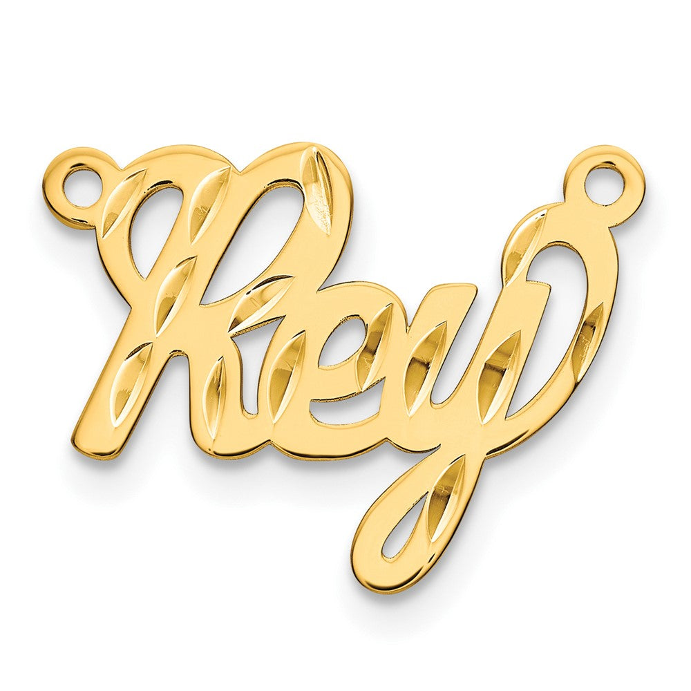 10k Yellow Gold Diamond-cut Name Plate