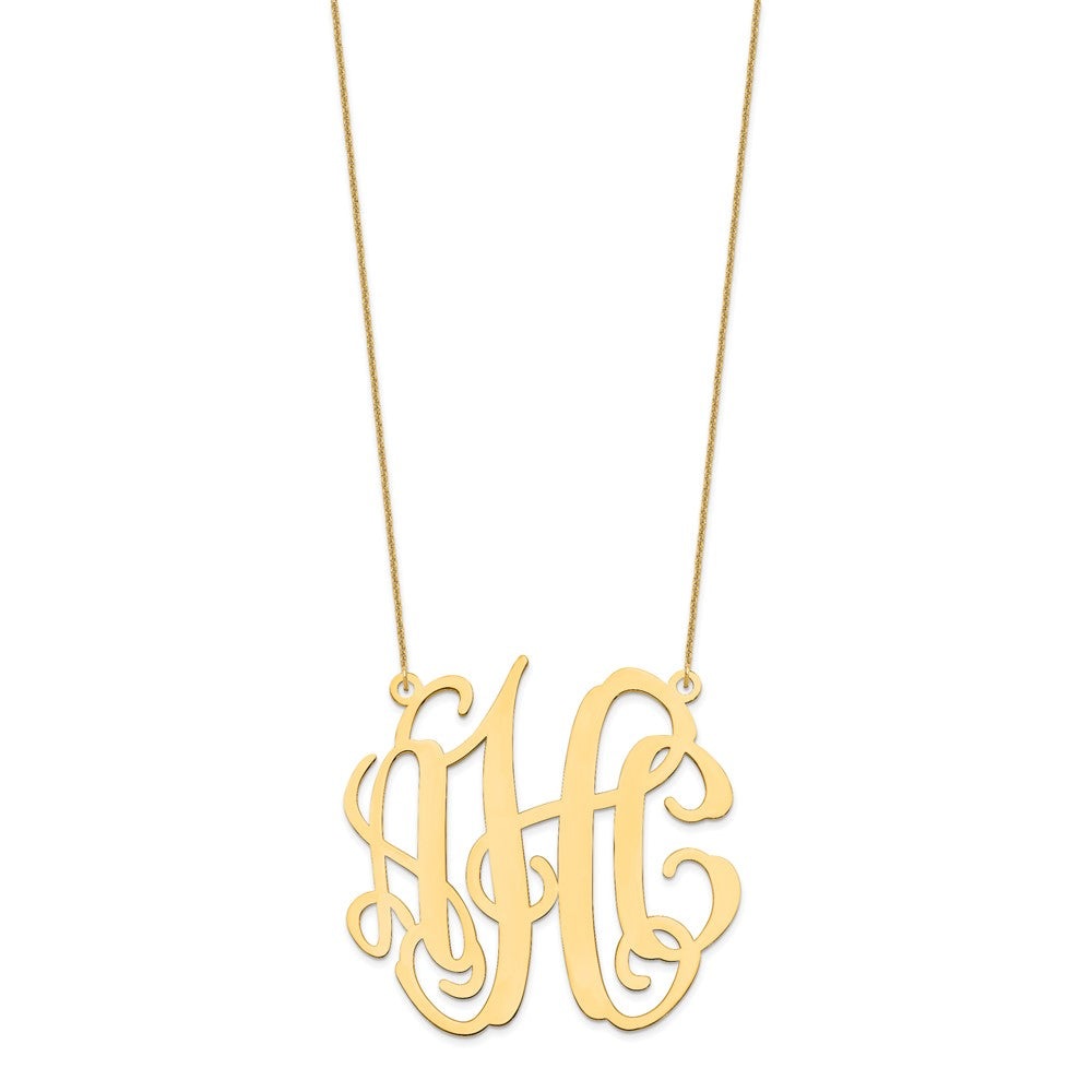 10k Yellow Gold Large Monogram Necklace