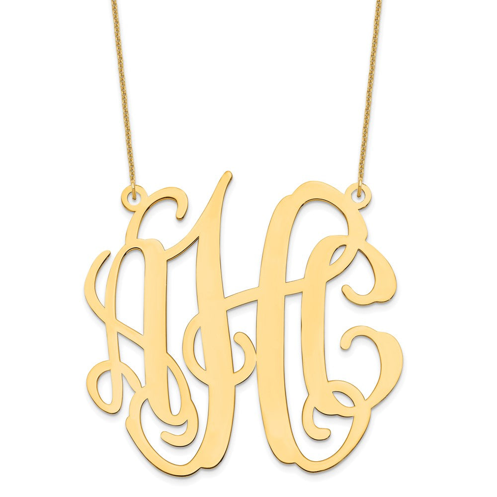 10k Yellow Gold Large Monogram Necklace