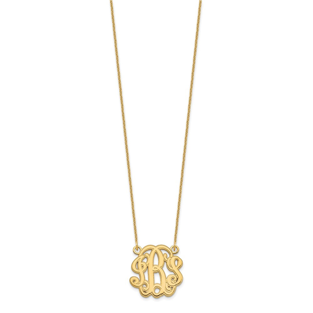 10k Yellow Gold Etched Monogram Necklace