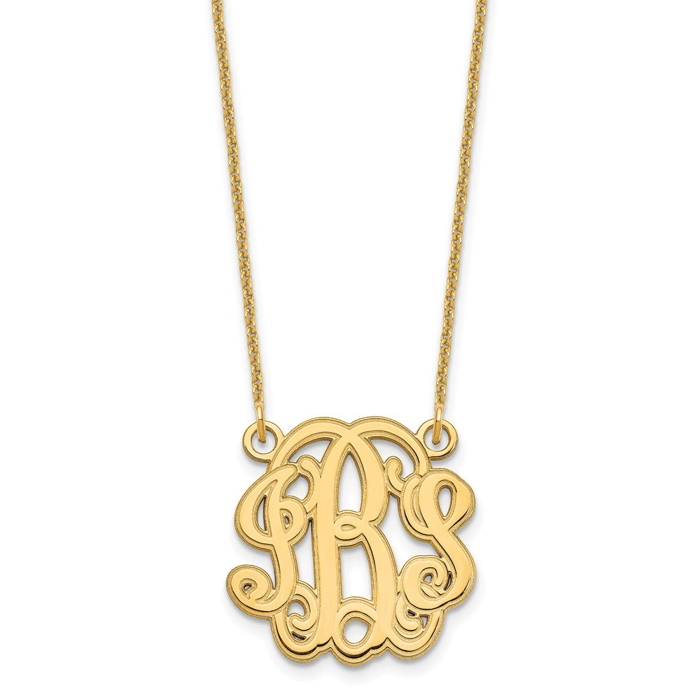 10k Yellow Gold Etched Monogram Necklace