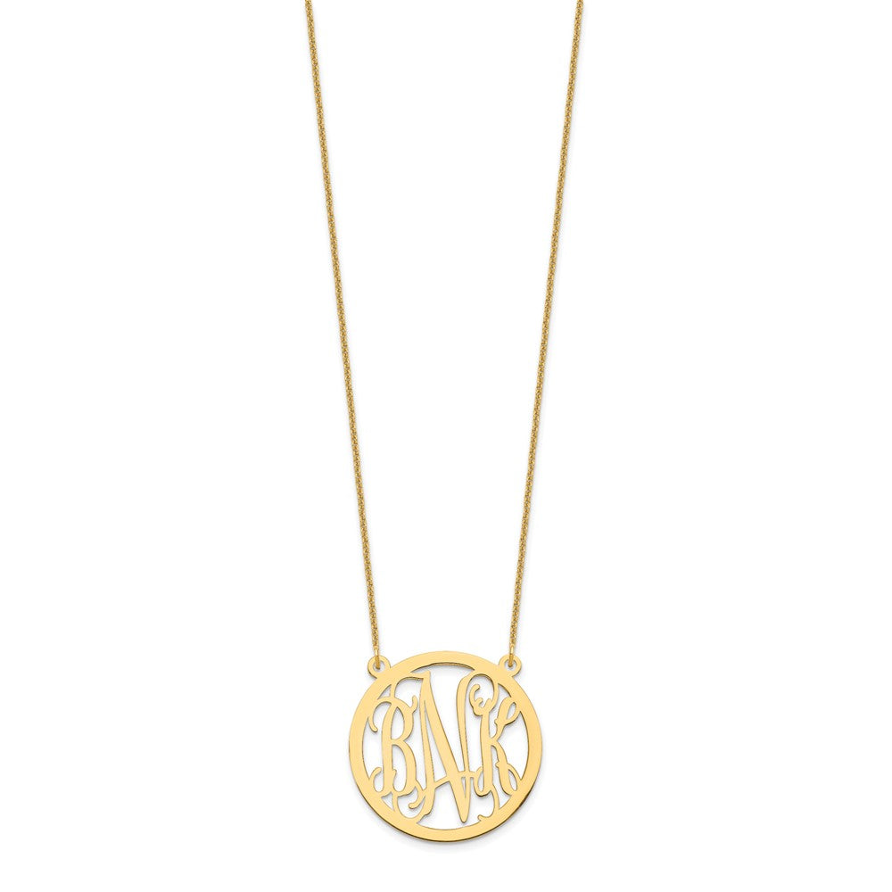 10k Yellow Gold Round Monogram Necklace