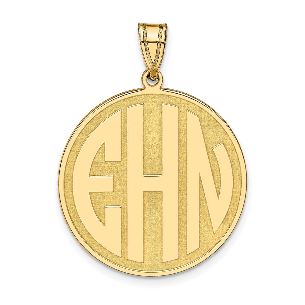 10k Yellow Gold Round Block Letter Monogram Pendant