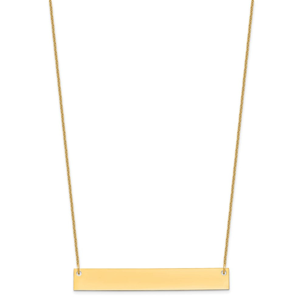 10k Yellow Gold Large Blank Bar Necklace