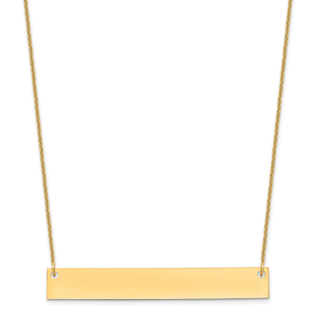 10k Yellow Gold Large Blank Bar Necklace