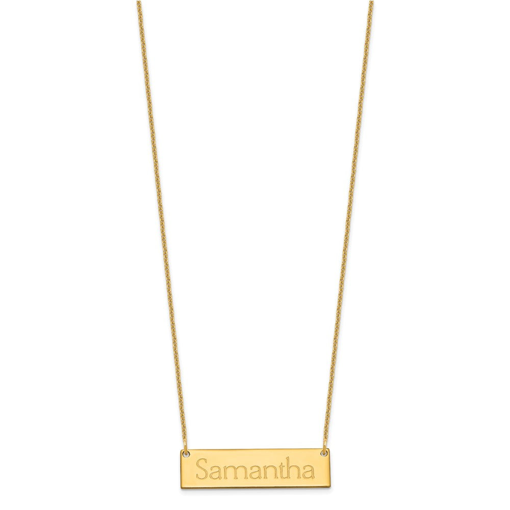 10k Yellow Gold Small Name Bar Necklace