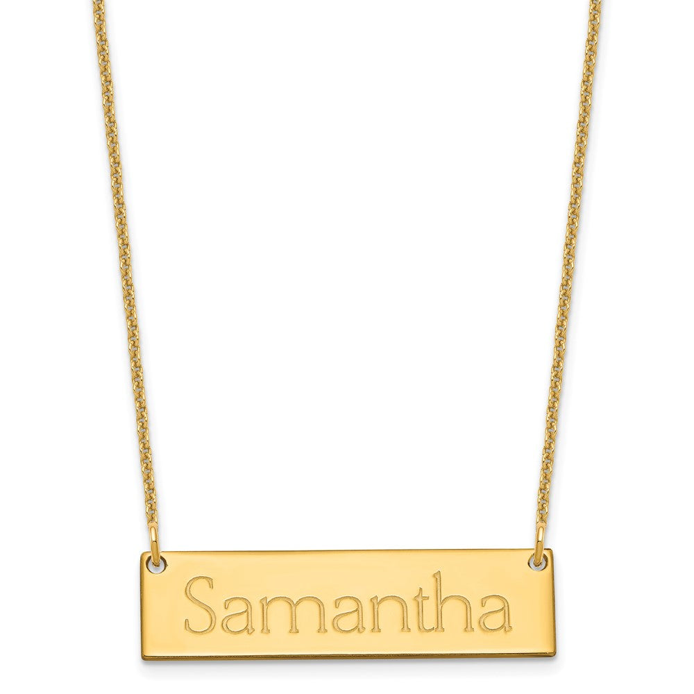 10k Yellow Gold Small Name Bar Necklace