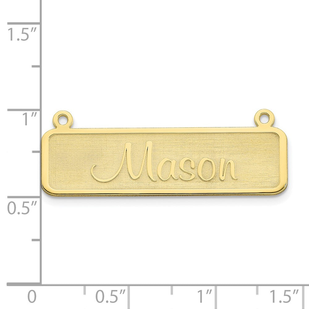10k Yellow Gold Satin Name Plate Bar