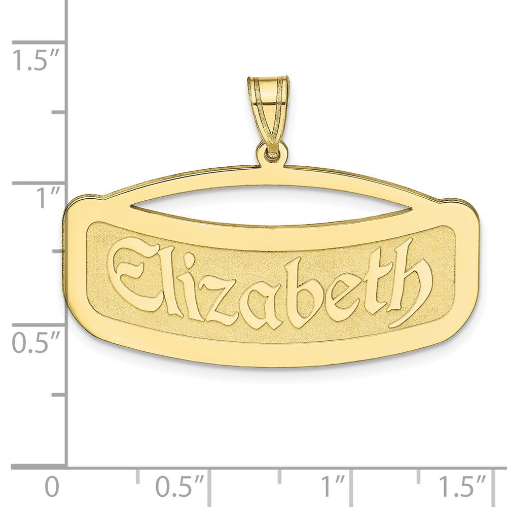 10K Curved Name Plate Pendant