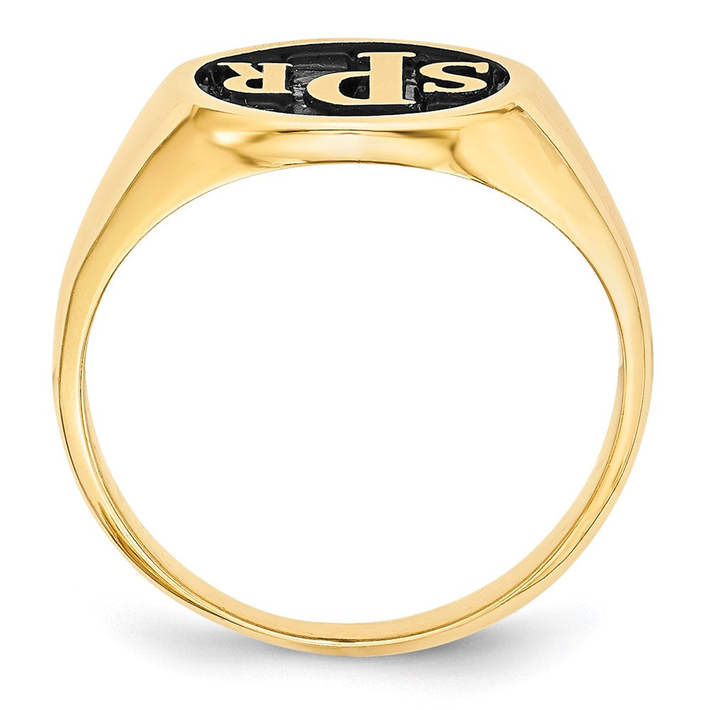 10k Yellow Gold with Epoxy Monogram Ring