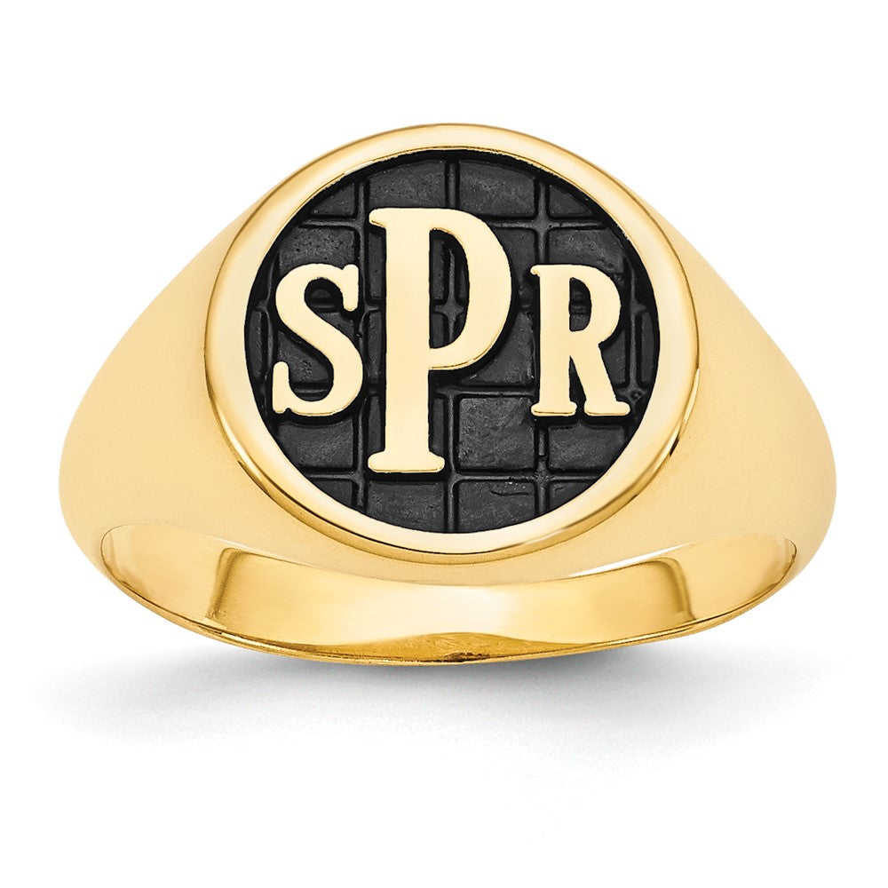 10k Yellow Gold with Epoxy Monogram Ring