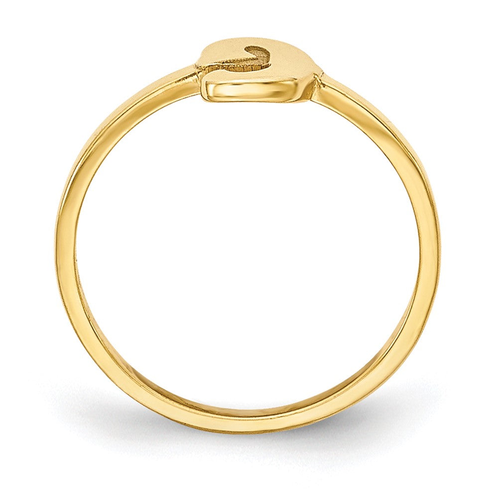 10k Yellow Gold Script or Block Font Initial Ring