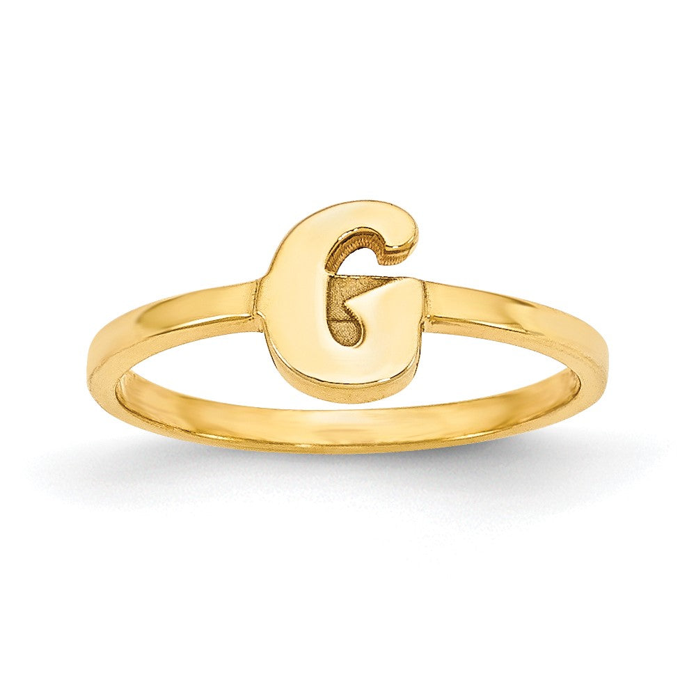 10k Yellow Gold Script or Block Font Initial Ring