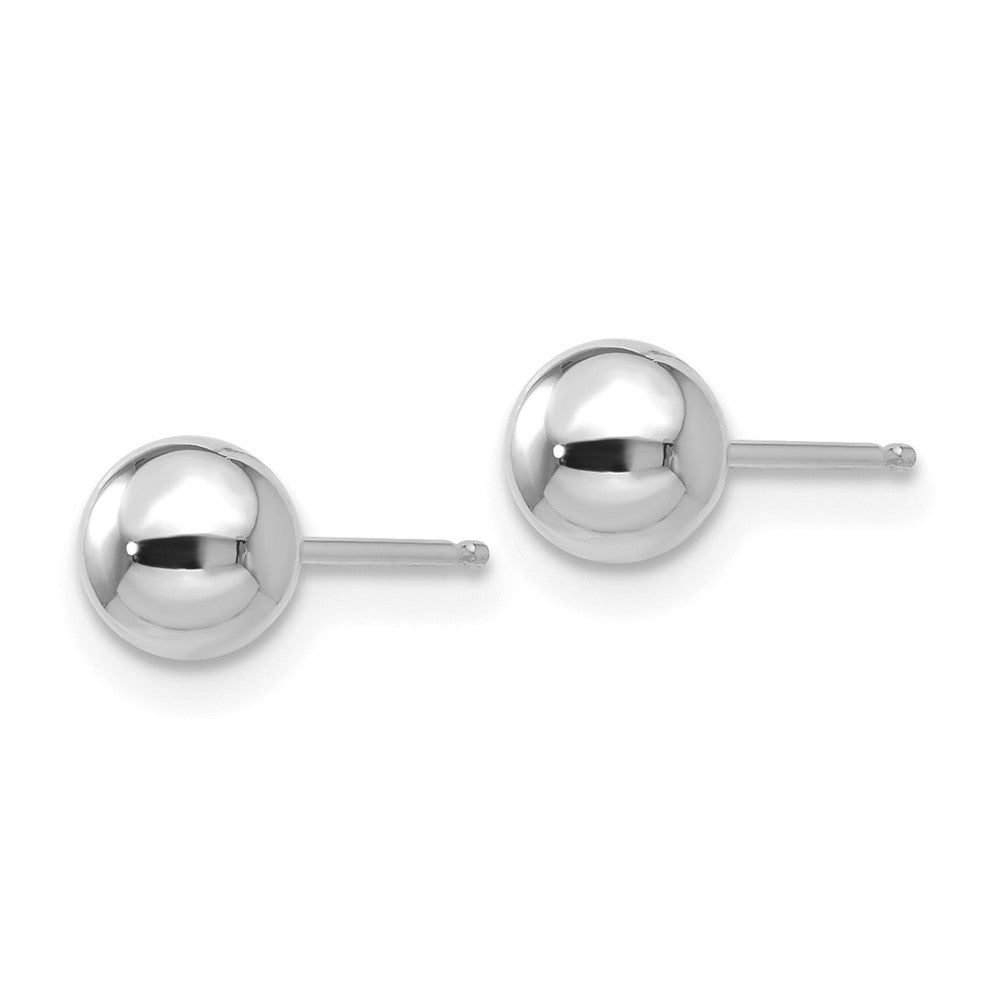 10k White Gold Polished Ball Post Earrings