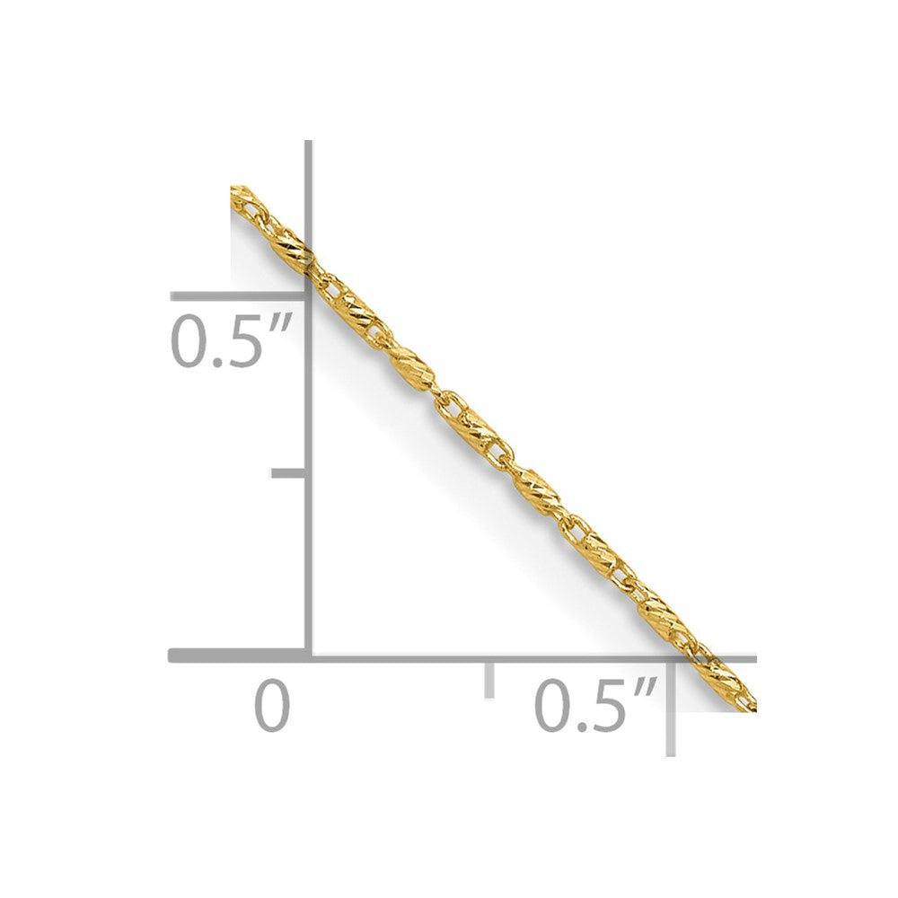 14K Polished and Diamond Cut Fancy Link Chain