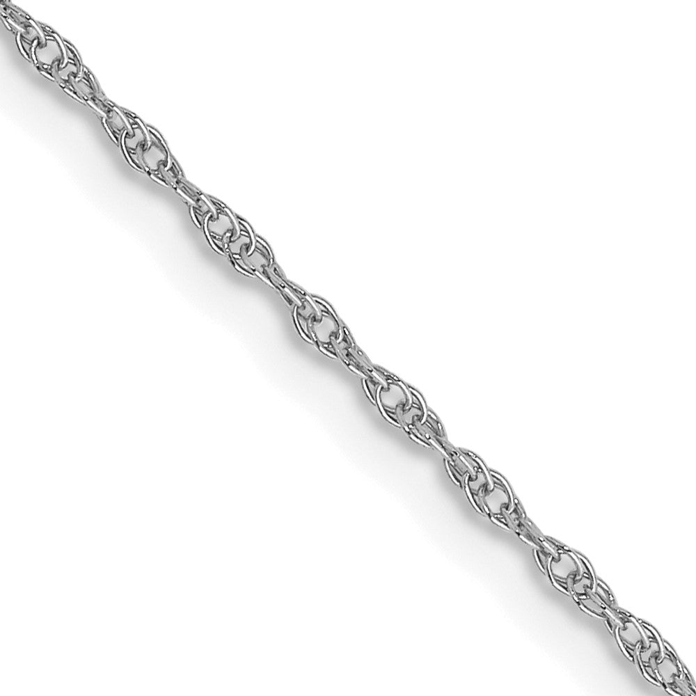 14K White Gold Carded Cable Rope with Spring Ring Clasp Chain