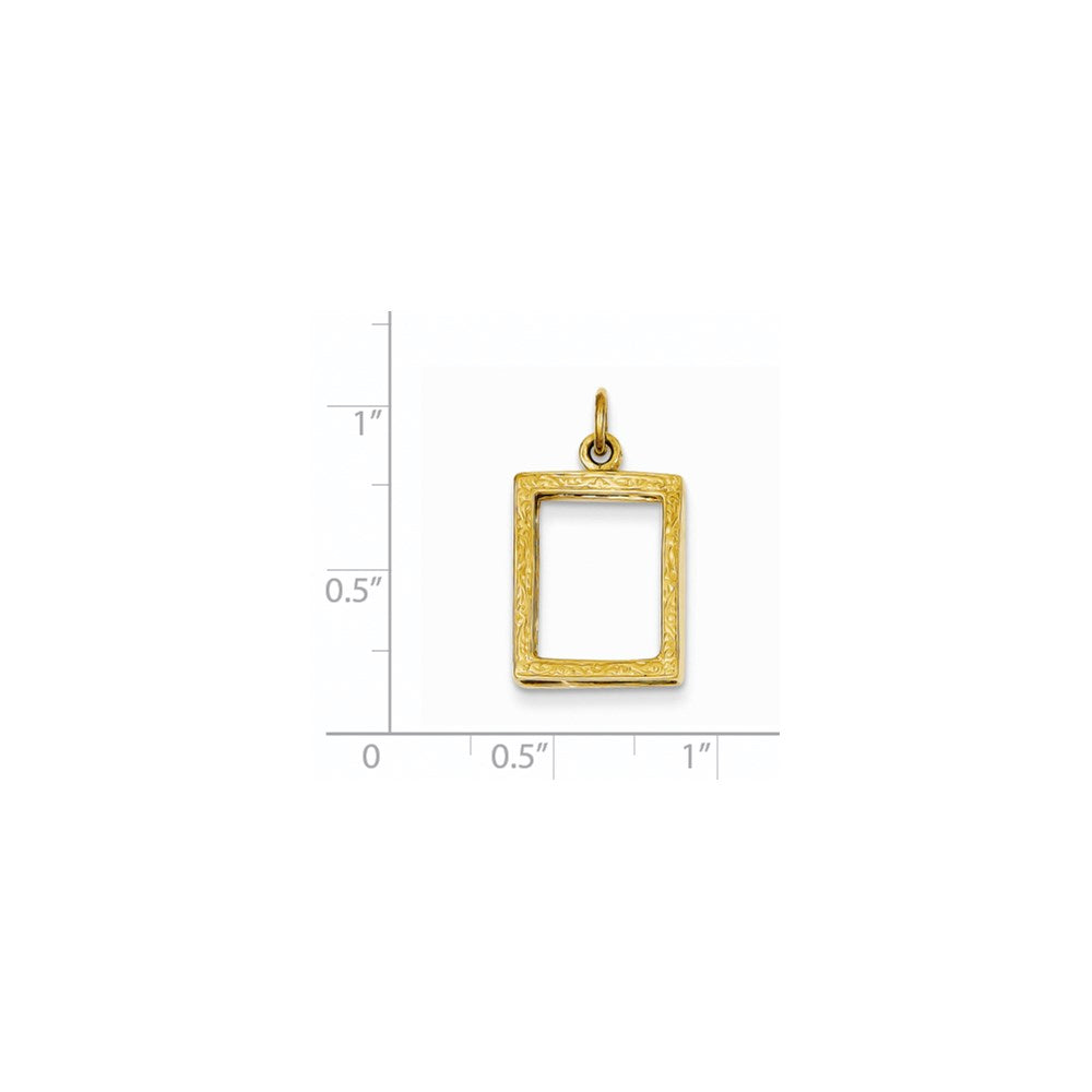 14k Small Picture Frame Pendant