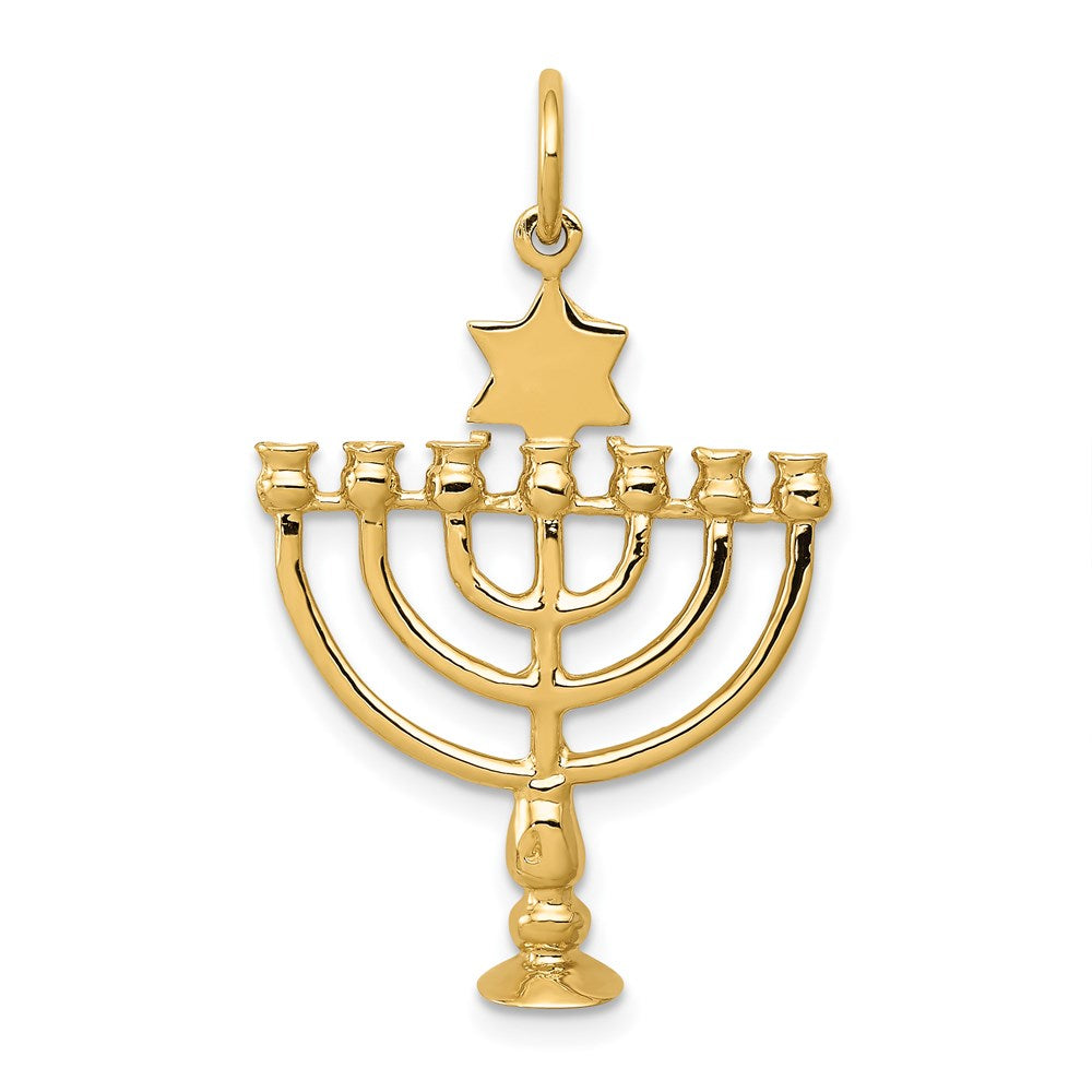 14K 3-D Menorah and Star of David Charm