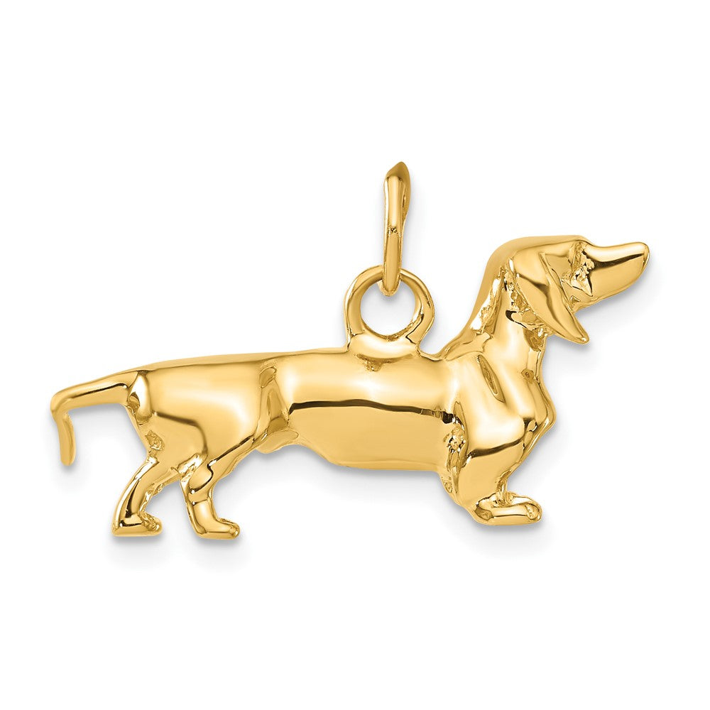 14k 3-D Dachshund Dog Charm