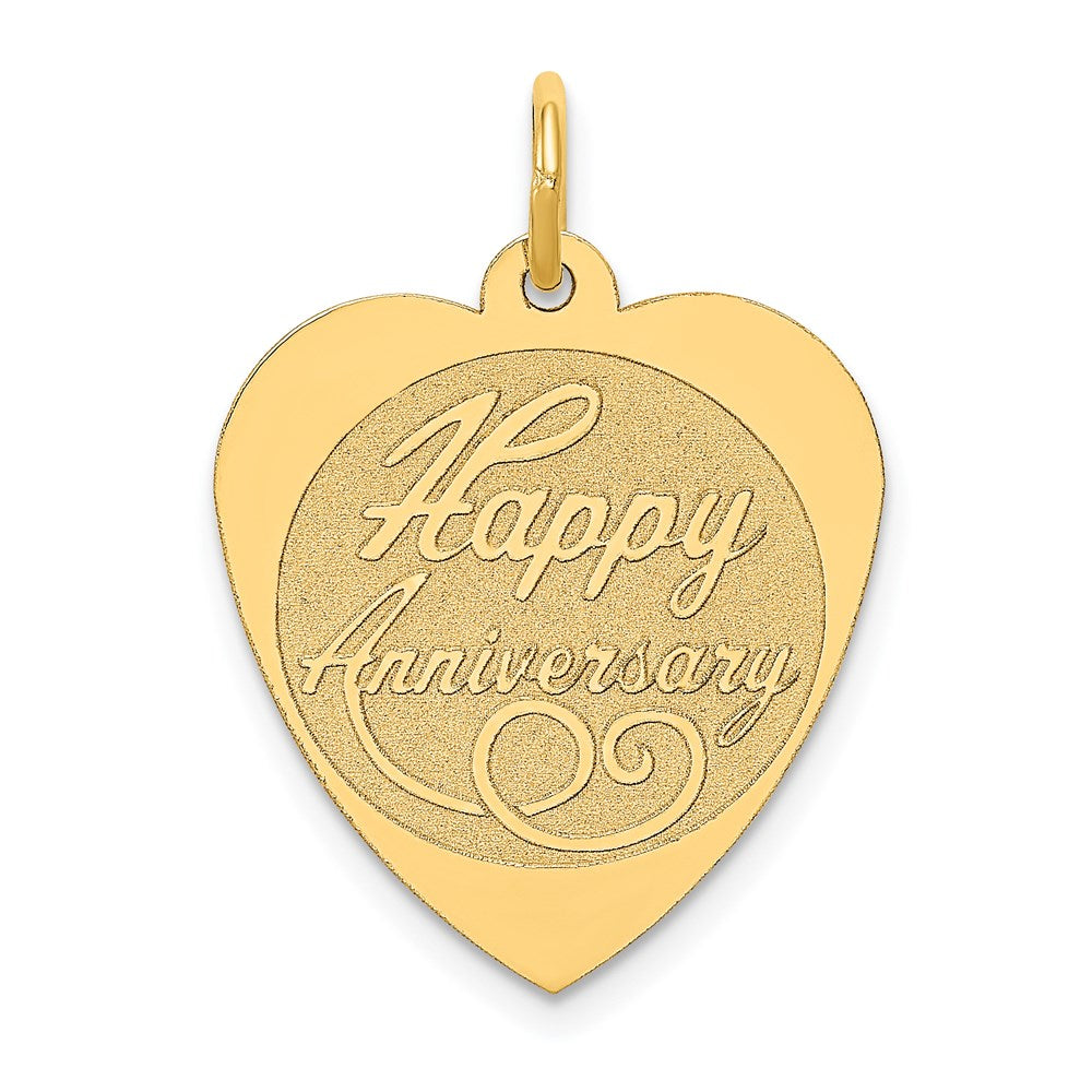 14K HAPPY ANNIVERSARY Engravable Heart Charm