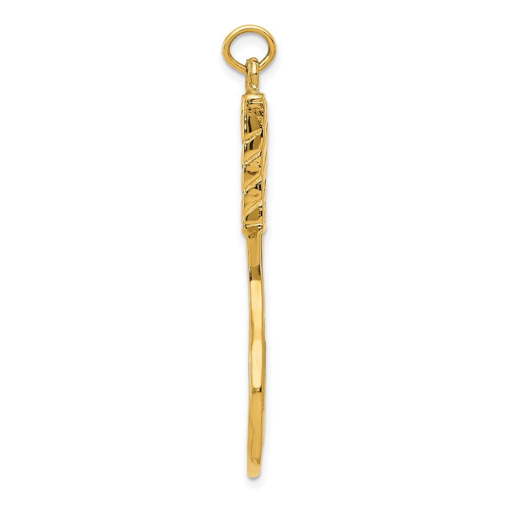 14K 3D Tennis Racquet Pendant