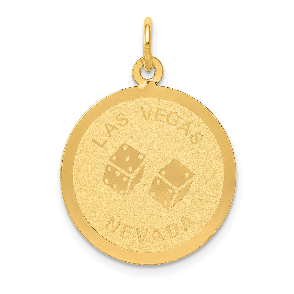 14k LAS VEGAS NEVADA with Dice Engravable Disc Charm
