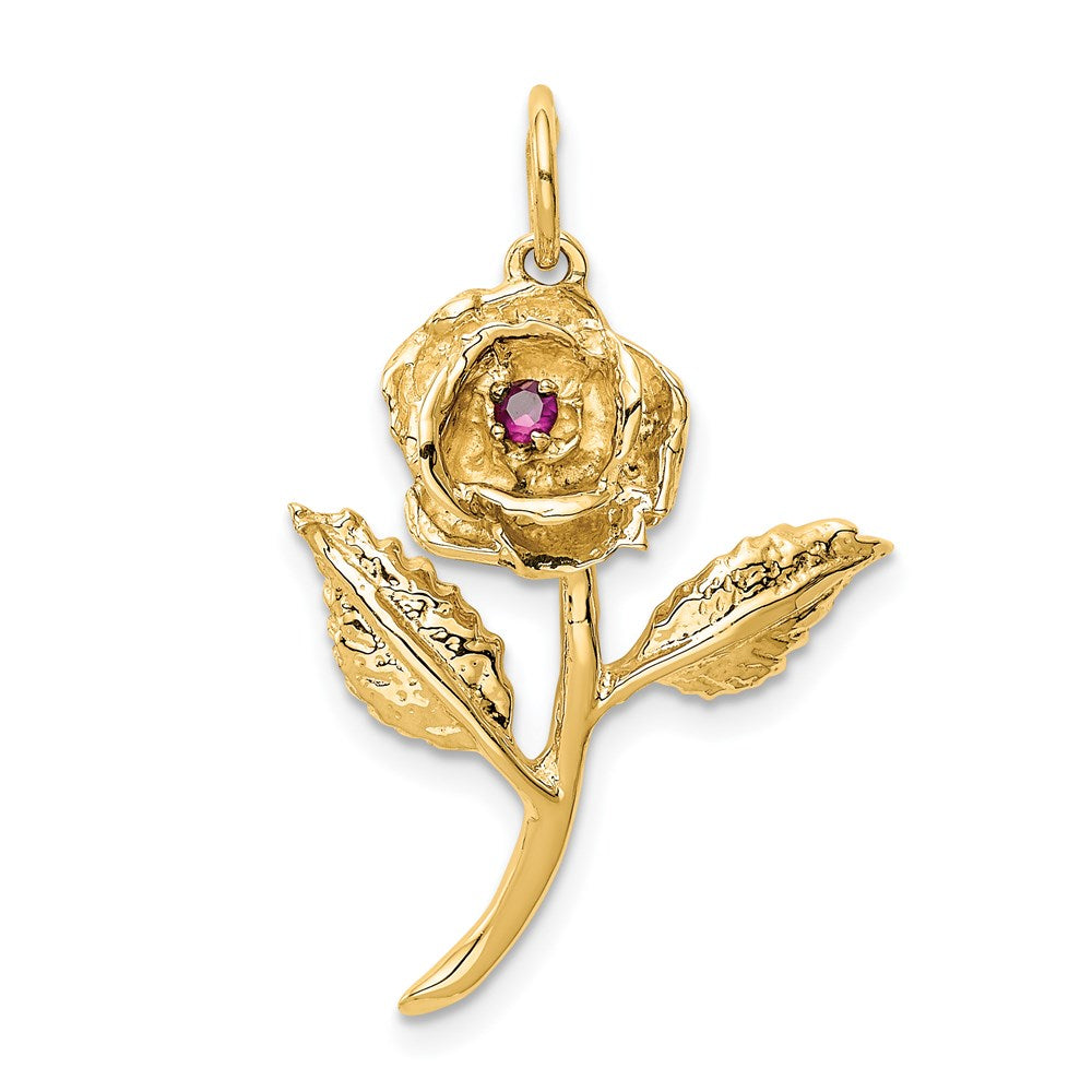 14k CZ Rose Charm