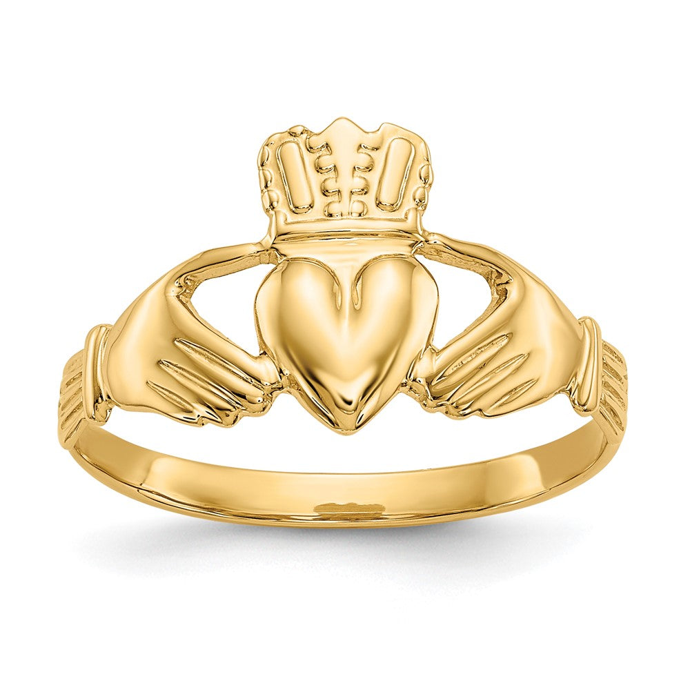 14k Polished Claddagh Ring