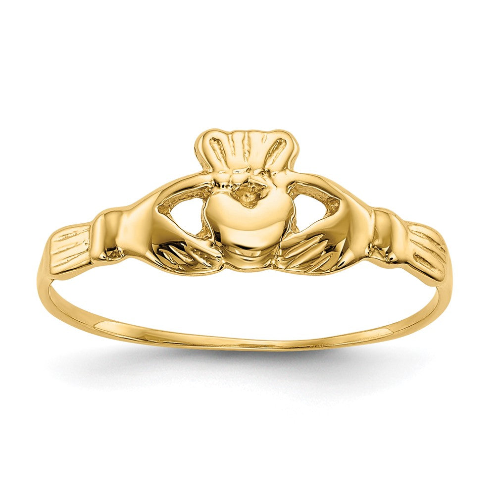 14k Polished Claddagh Size 4.5 Ring