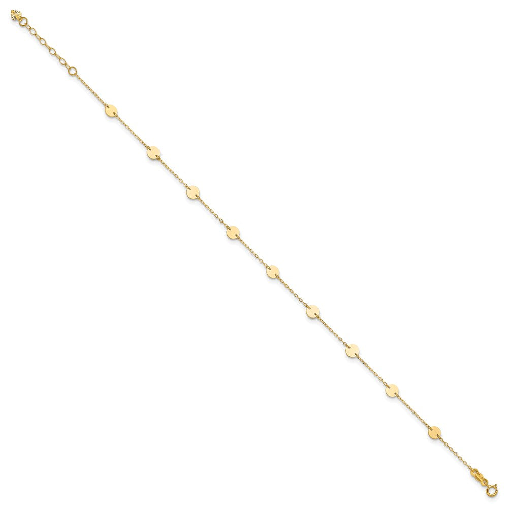 14K Polished Disc Plus ext. Anklet