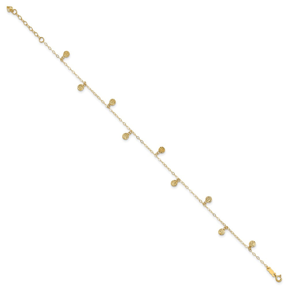 14k Hollow Dangle Circles Plus Extender - Total Anklet