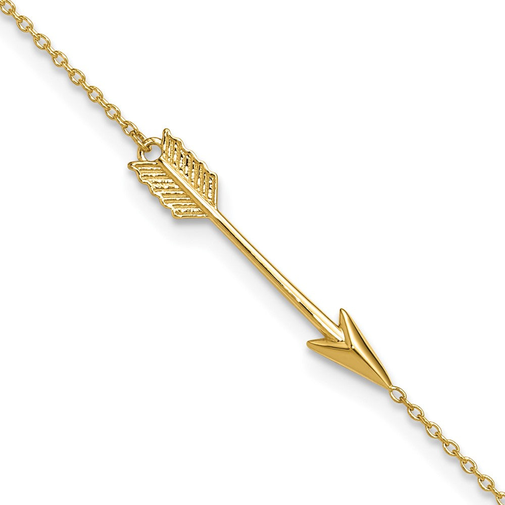 14K Polished Arrow Plus ext. Anklet