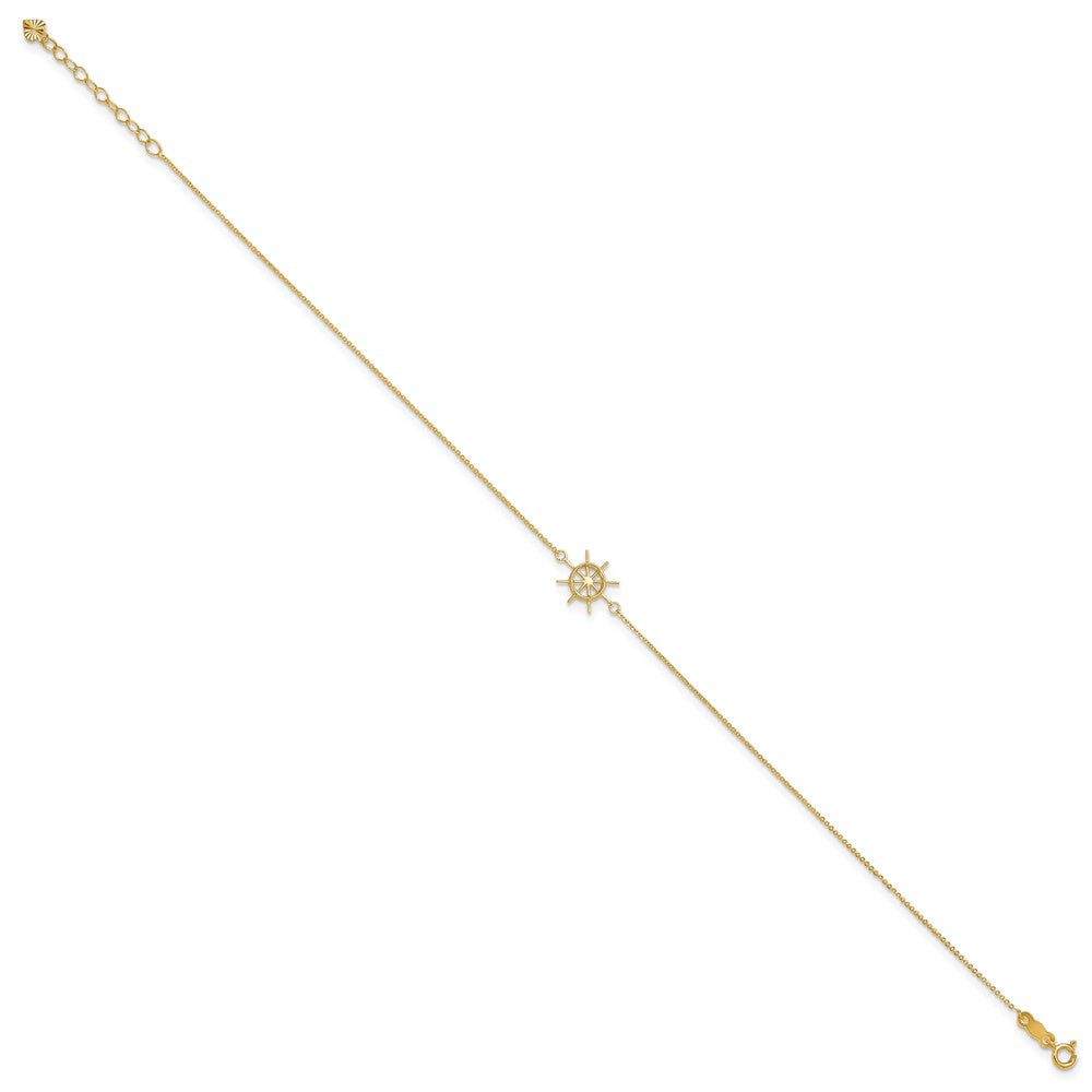 14k Ships Wheel Plus Extender - Total Anklet