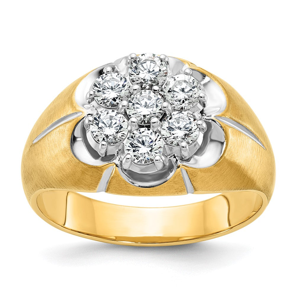 IBGoodman 14k Two-Tone 1 carat Lab Grown Diamond VS/SI+ G+ Complete Men's Cluster Ring