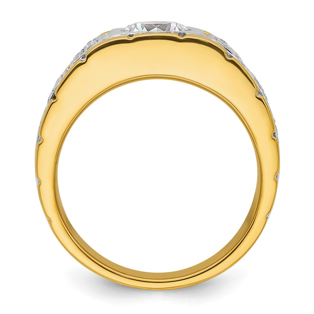 IBGoodman 14k 1 5/8 carat Lab Grown Diamond VS/SI+ G+ Complete Polished and Satin Men's Ring