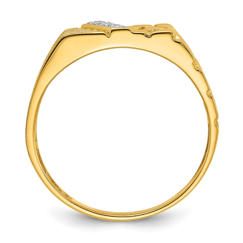 14k IBGoodman Men's Nugget Texture & Complete Lab Grown VS/SI FGH Dia Ring