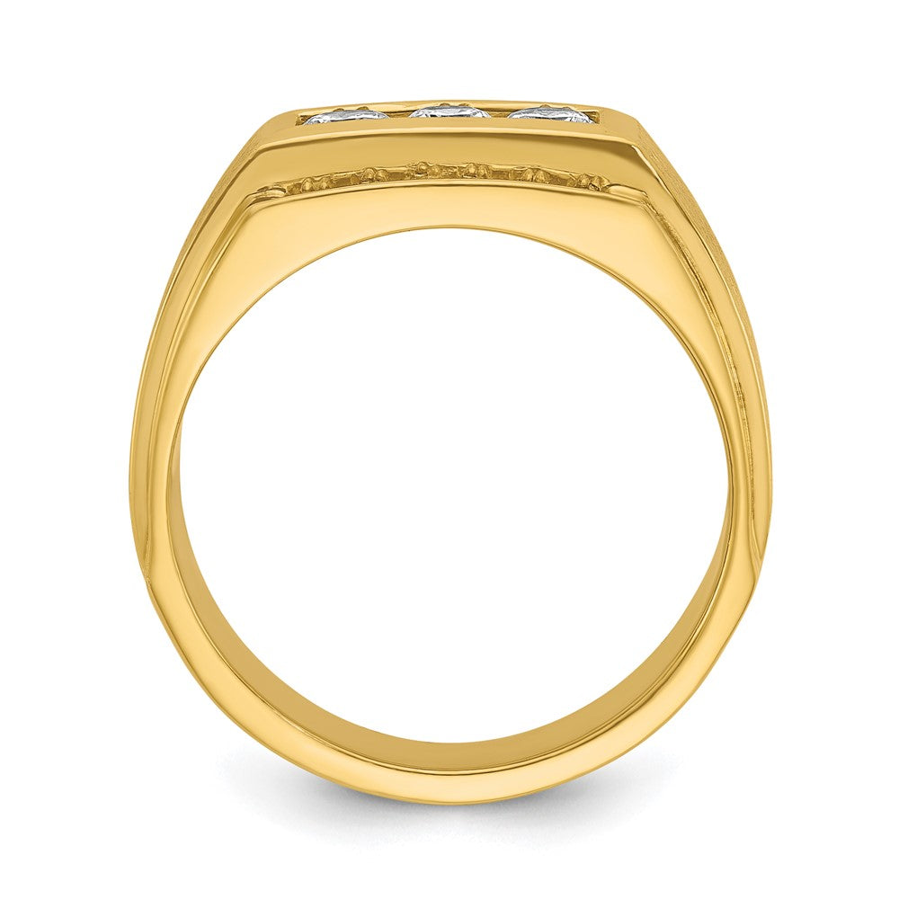 IBGoodman 14k 3/4 carat Lab Grown Diamond VS/SI+ G+ Complete Polished and Satin Men's Ring