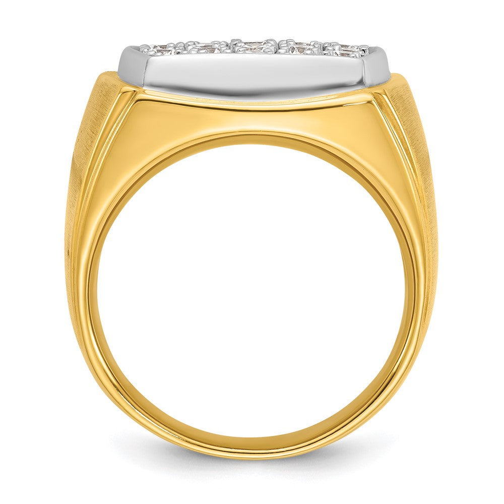 IBGoodman 14k Two Tone 1 1/2 carat Lab Grown Diamond VS/SI+ G+ Complete Men's Polished and Satin Cluster Ring
