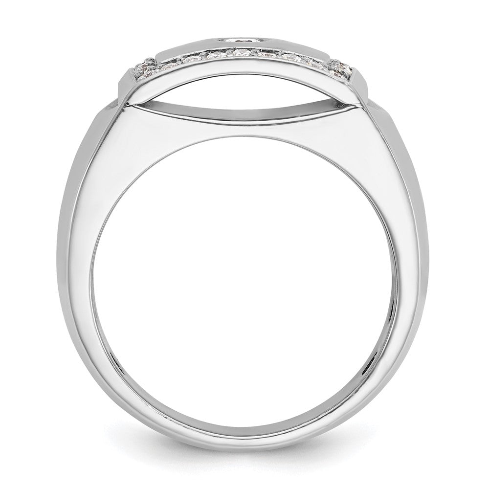 IBGoodman 14k White Gold 1/2 carat Lab Grown Diamond VS/SI+ G+ Complete Cut-Out Men's Ring