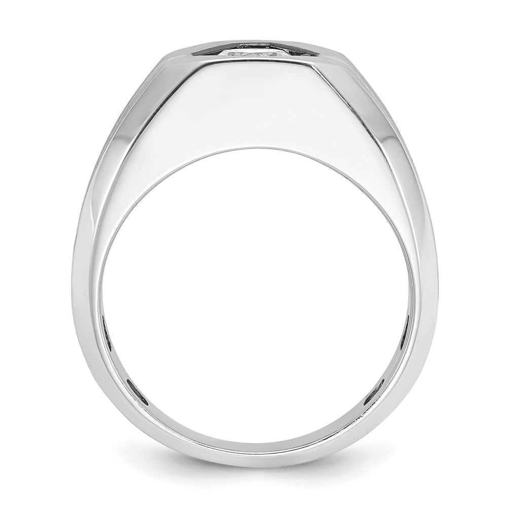 14k White Gold IBGoodman Men's Polished/Satin Complete Lab Grown VS/SI FGH