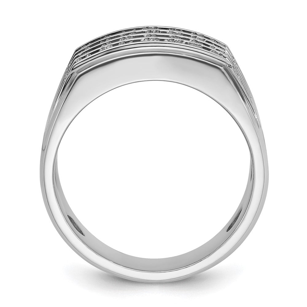 IBGoodman 14k White Gold 1 5/8 carat Lab Grown Diamond VS/SI+ G+ Complete Four Row Men's Ring